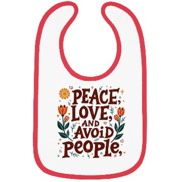 Discover Retro Aesthetic Bibs - Peace, Love, and Avoid