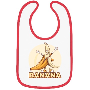 Discover Playful Banana Character Illustration Bibs