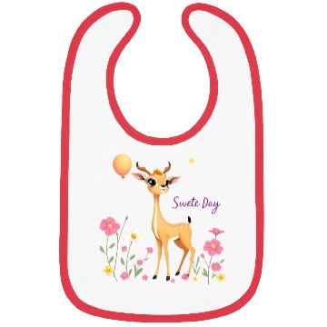 Discover Cute Deer & Blooming Flowers Bibs