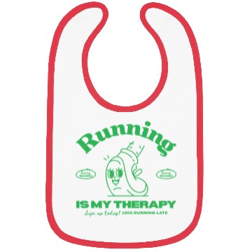 Discover Running Is My Therapy Design Bibs