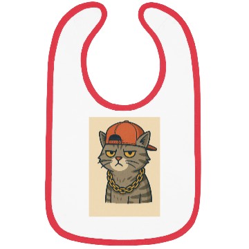Discover Urban Cat Gangster Illustration Bibs