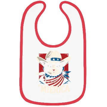 Discover Funny Patriotic USA Pride 'Merica Cat Lovers Bibs