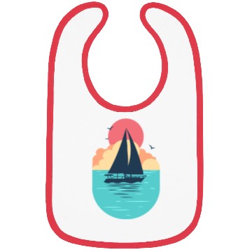 Discover Sunset Sailboat Ocean Bibs Design