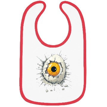 Discover Creepy Orange Eye Hatching from Egg Bibs