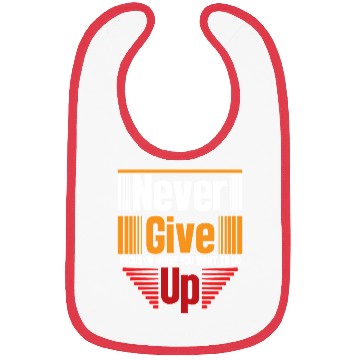 Discover Never Give Up – Motivational Red & Orange Logo Bibs