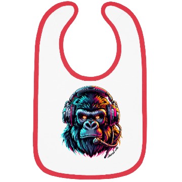 Discover Animal Art Gorilla with Headphone Bibs