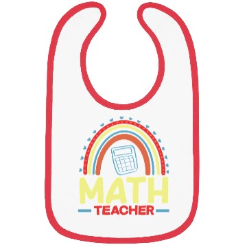 Discover Math Teacher Rainbow Graphic Art Bibs