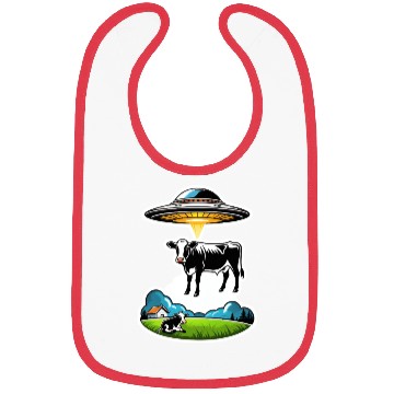 Discover Alien UFO cow abduction Bibs