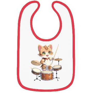 Discover Cat Drummer Bibs
