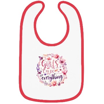 Discover Girls can do everything fun positive message GIRL Bibs