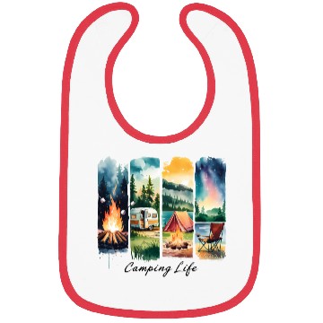 Discover Brushstroke Camping Life Bibs