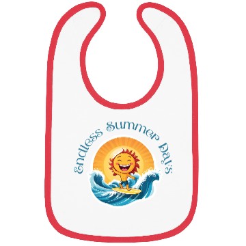 Discover Cartoon Sun Surfing – Endless Summer Days. Bibs