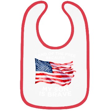 Discover Land of the free because my son is brave USA Bibs