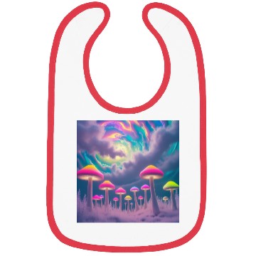Discover Neon Mushroom Forest – Psychedelic Minimalist Bibs