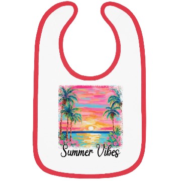 Discover Summer Vibe Preppy Beach Bibs