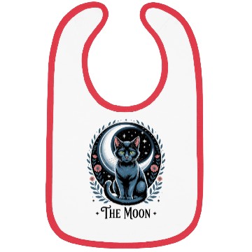 Discover The Moon Tarot Cat Art Bibs