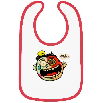 Discover Crazy Cartoon Face with Multicolor Eye – Funny Bibs