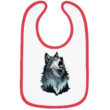 Discover Howling Wolf Under the Northern Sky Bibs