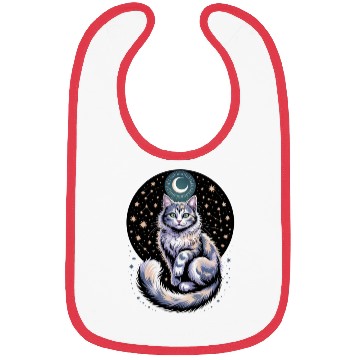 Discover Celestial Cat with Stars and Moon Bibs