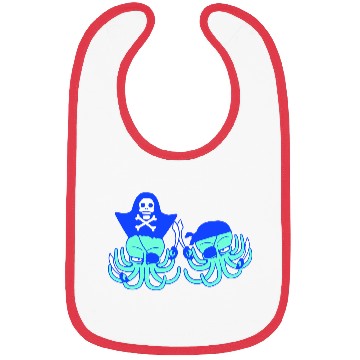 Discover Two octopus pirate sailing crew captain privateer Bibs