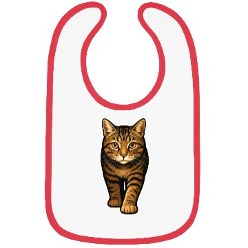 Discover Realistic Tabby Cat – Walking Cat Illustration for Bibs