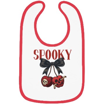 Discover Spooky Skull Cherry Bow Halloween Bibs