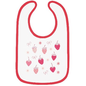 Discover Strawberry Seamless Pattern Summer Vacation Bibs