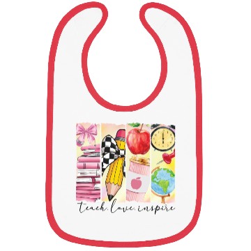 Discover Retro Teacher Brushstroke Teacher Bibs