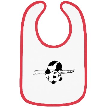 Discover Cute Panda on Bamboo Bibs Accessory, Minimalist
