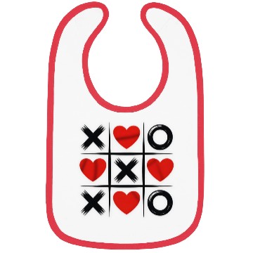 Discover Tic Tac Toe Love Cute Hearts Game Design Bibs