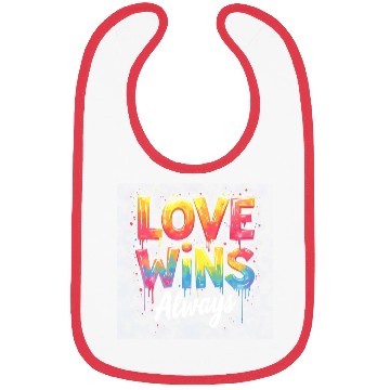 Discover Love Wins, Always - Vibrant Rainbow Pride Bibs