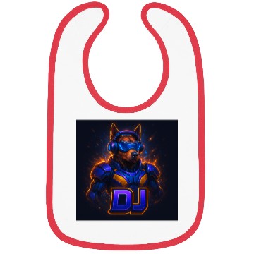Discover "Cyberpunk DJ Dog | Futuristic Style with a Doggy2 Bibs