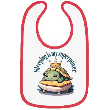 Discover Nap Time Turtle on Pillow Throne - Superpower. Bibs