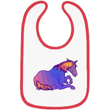 Discover Purple Horse Lying Down, Hand Drawn, Bright Colors Bibs