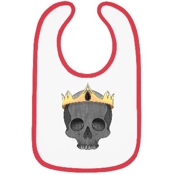 Discover Royal Skull with Crown Illustration Bibs
