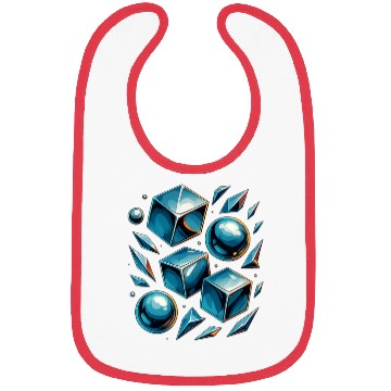 Discover Chrome Geometry 3D – Floating Cubes, Spheres Bibs