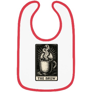 Discover The Brew – Coffee Tarot Card in Vintage Ink Bibs