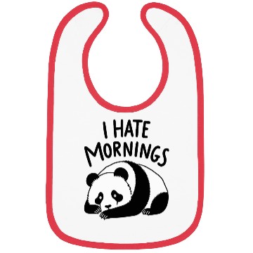 Discover Panda I Hate Mornings Saying Bibs
