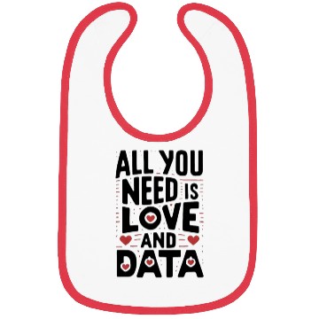 Discover Love and Data Typography Design Bibs