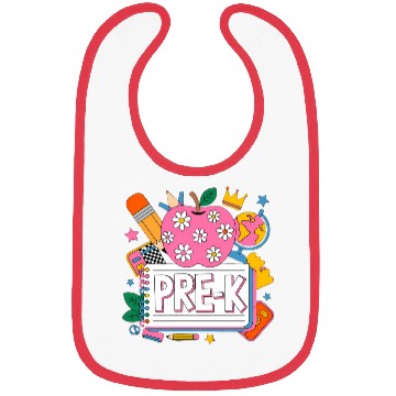Discover Pre K Teacher Back To School Apple Notebook Bibs