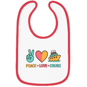 Discover Peace Love Cruise Vacation Bibs