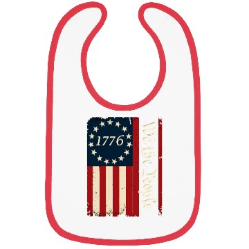 Discover Distressed 1776 Betsy Ross Flag We The People Bibs