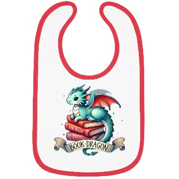 Discover Funny Book Lover Book Reading Dragon Bibs