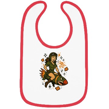 Discover Pin-Up Pilot on Missile | Vintage Graffiti Art Bibs