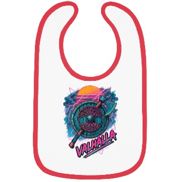 Discover Viking Valhalla Norse Retro Vaporwave Bibs