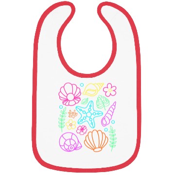 Discover Neon Seashell Summer Beach Bibs