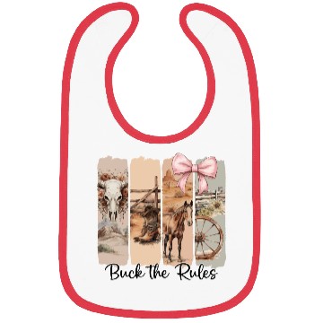 Discover Funny Western Brushstroke Buck The Rules Bibs