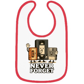 Discover Retro Cassette Tape and Floppy Disk Design Bibs