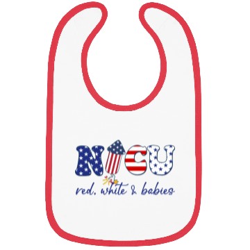 Discover NICU Patriotic Red White Babies Bibs