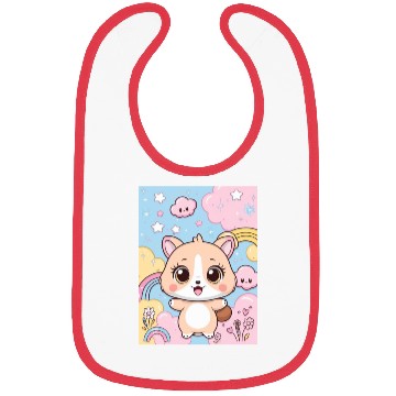 Discover Kawaii Corgi in Rainbow Cloudland Bibs